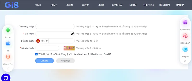 Bạn cần tạo tài khoản Gi8 để sử dụng các dịch vụ tại đây