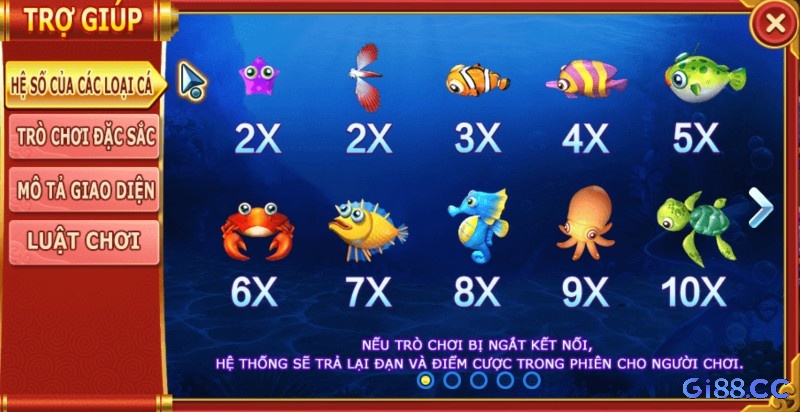 Có rất nhiều loại cá khác nhau trong game